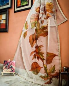 Handpainted Dopatta designed by Mahwish Khan (Paintpros_stuff)