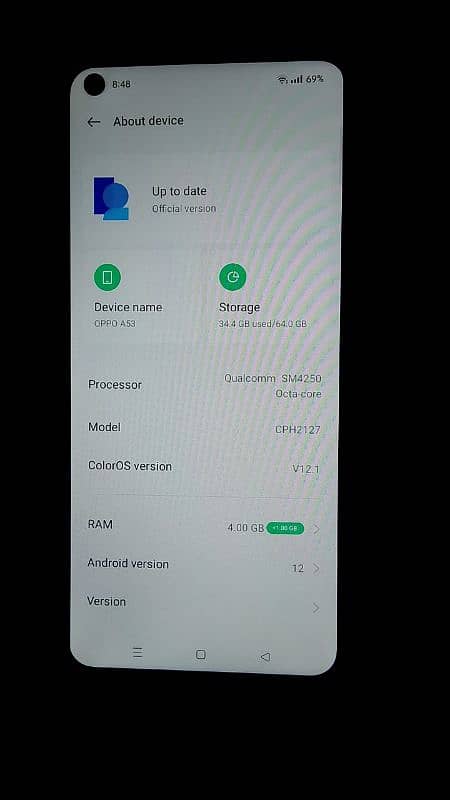 Oppo A53.4. gb. 64. gb complet saman exchnge posible 8