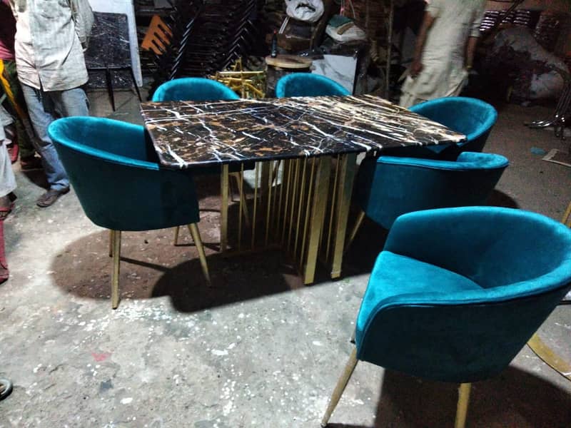 Restaurant furniture / 6 seater dining table / chairs / Coffee chairs 14