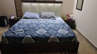 Bed with side tables & Matress for sale