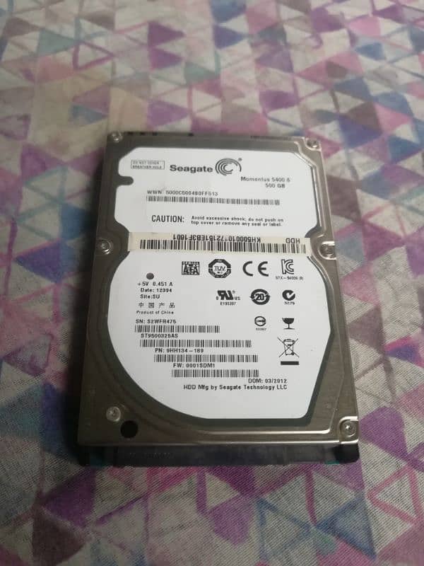 500GB hard disk for laptop urgent sale all ok 1