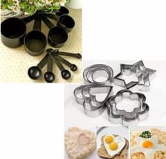 10 pcs Measuring spoon Combo pack 12 x Stainless Steel Cookie Cutters