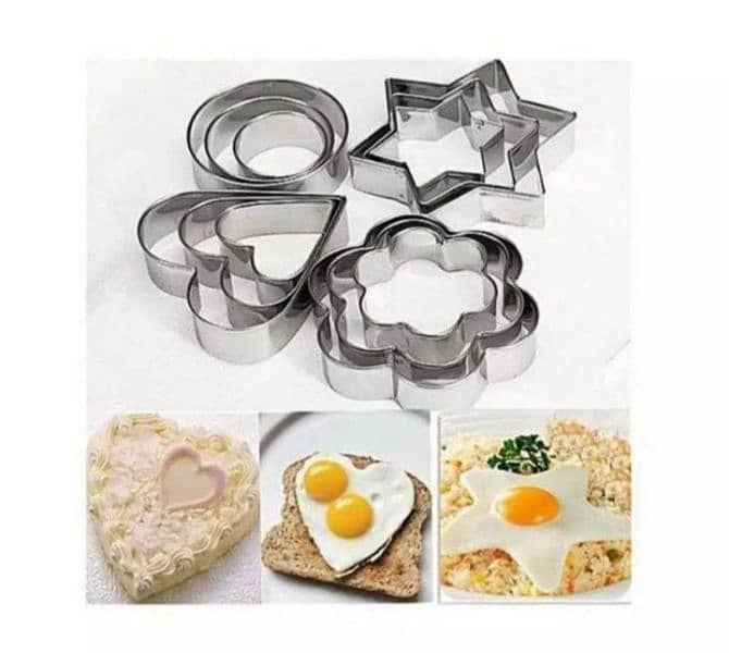 10 pcs Measuring spoon Combo pack 12 x Stainless Steel Cookie Cutters 2