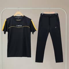 2Pcs Men polyester plain Track Suit