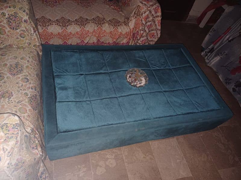 Turquoise Blue Rectangular Center Table 1