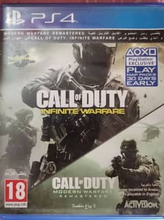 ps4 game cd call of duty infinity warfare plus modern warfare remaster