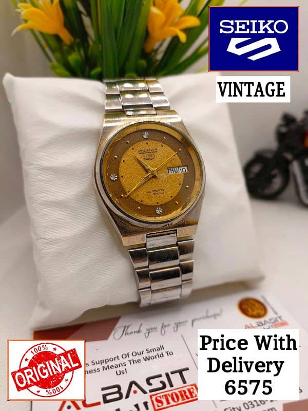 SEIKO 5 CITIZENS ORIENT AUTOMATIC MEN WRIST WATCH 03161737353 4