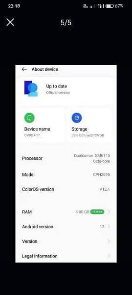 Oppo F17 8/128GB 4