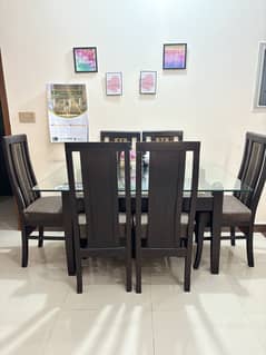 Wooden Dinning Table with 6 Chairs  0