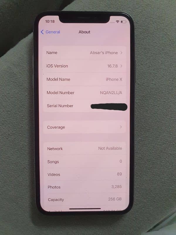 APPLE IPhone X 256 GB With Box PTA Approved 7