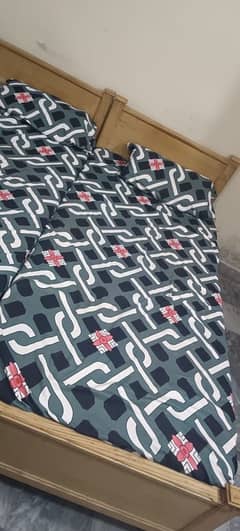 2 x singles wooden bed with mattress