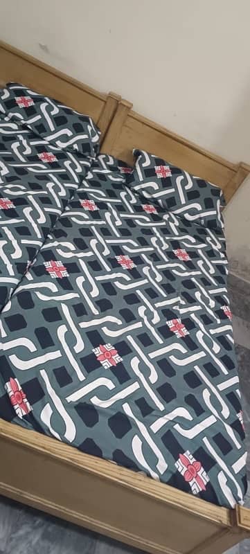 2 x singles wooden bed with mattress 0