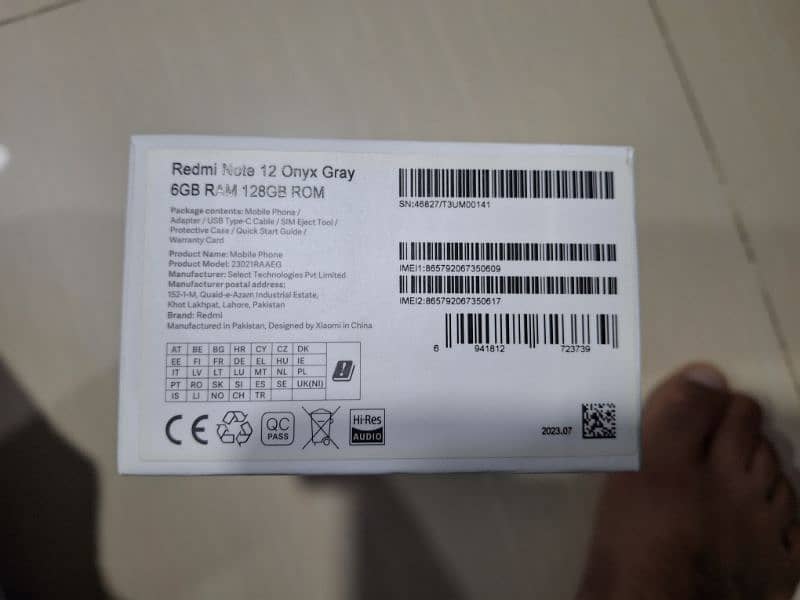 Redmi Note 12 6/128GB Box PTA 9.5/10 7