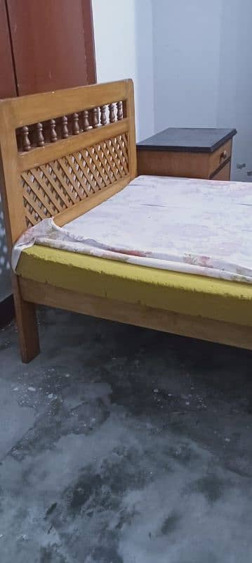 2 single deyar wood bed with mattress 1