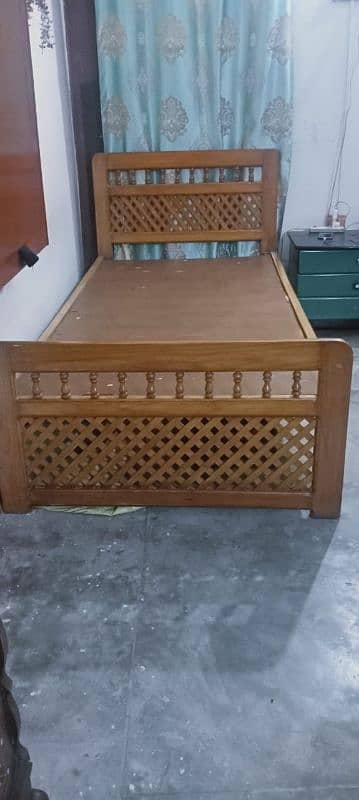 2 single deyar wood bed with mattress 2