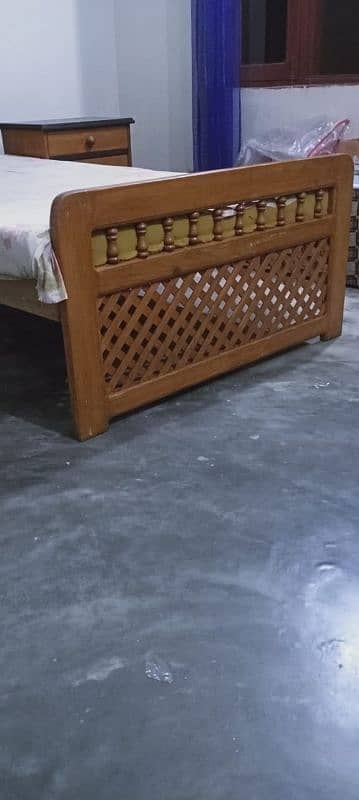 2 single deyar wood bed with mattress 4