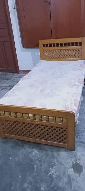 2 single deyar wood bed with mattress 5