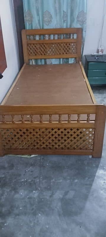 2 single deyar wood bed with mattress 6