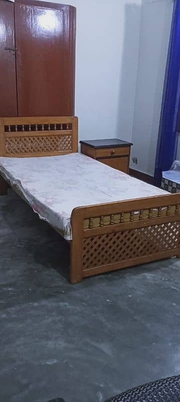 2 single deyar wood bed with mattress 8