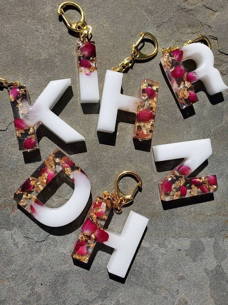 Resin keychains, Resin alphabet keychains, Customized resin keychains 1