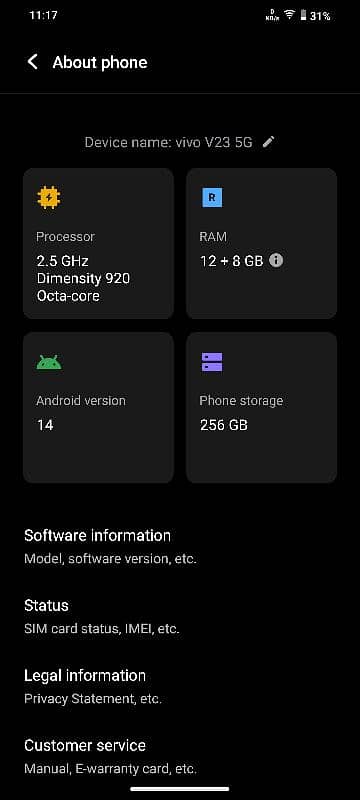 Vivo V23 5G + charger 6