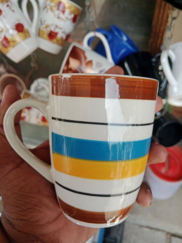 Akbar crockery cup and mugs ka rate hole sale 100 ka or 80 ka 5