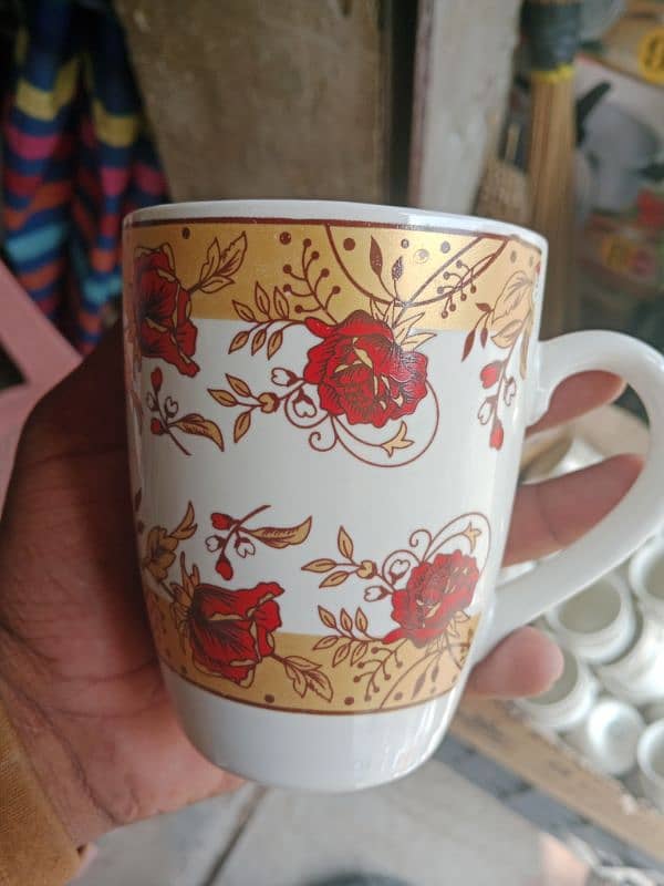 Akbar crockery cup and mugs ka rate hole sale 100 ka or 80 ka 10