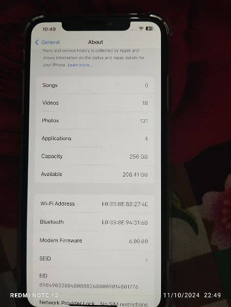 iPhone xs max factory unlocked 256 GB storage 4