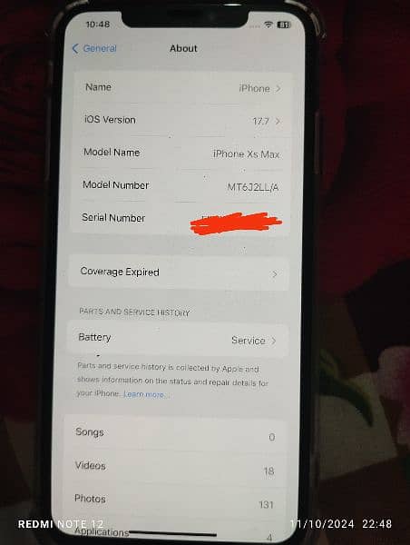 iPhone xs max factory unlocked 256 GB storage 5