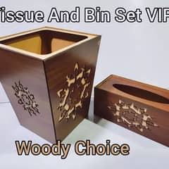 WOODEN BASKET WITH TISSUE BOX 0