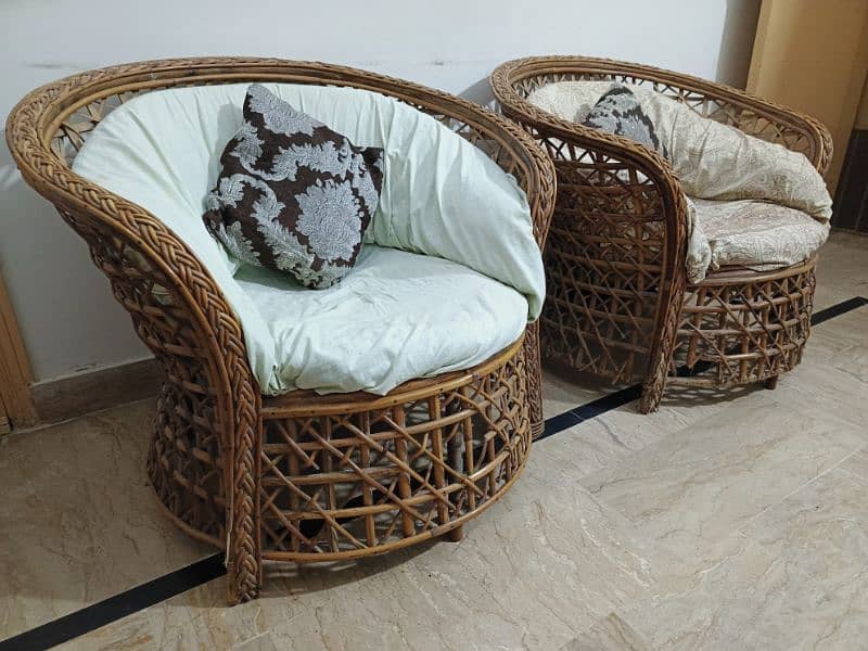 Sofa Set cane style wooden 1