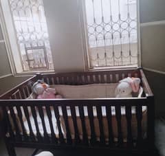 wooden baby cot