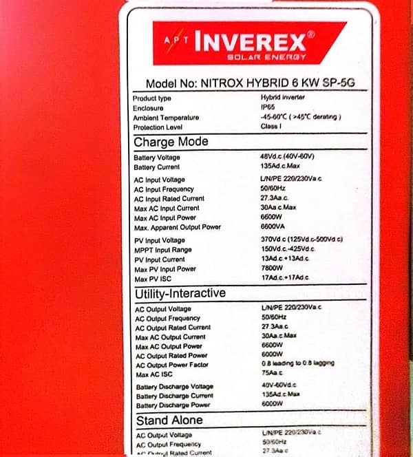 inverex nitrox 6kw hybrid inverter 0