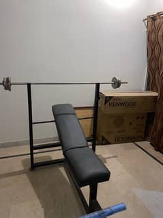 bench press and rotatting machine for sale worh dumbells