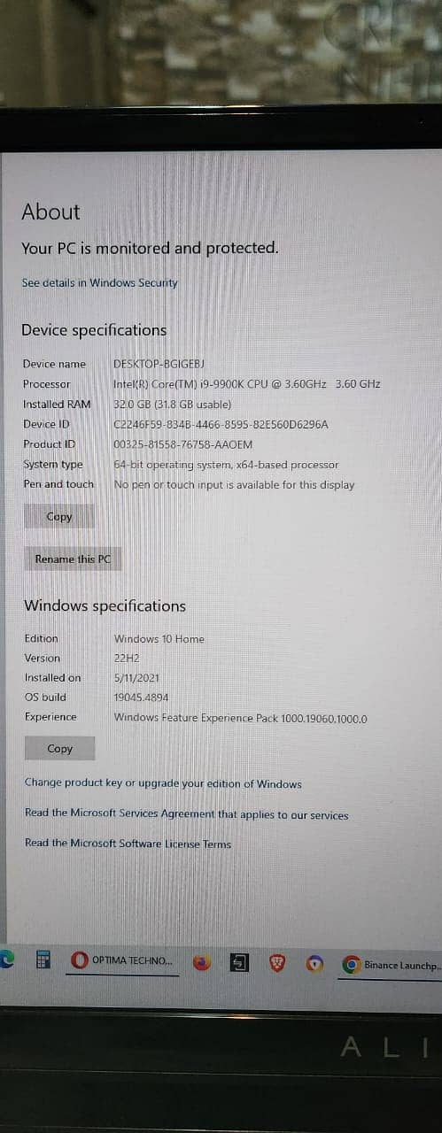 DELL ALIENWARE AREA51 COR I9 5