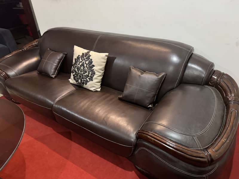 Royal 6 Seater Leather Sofa Set 4