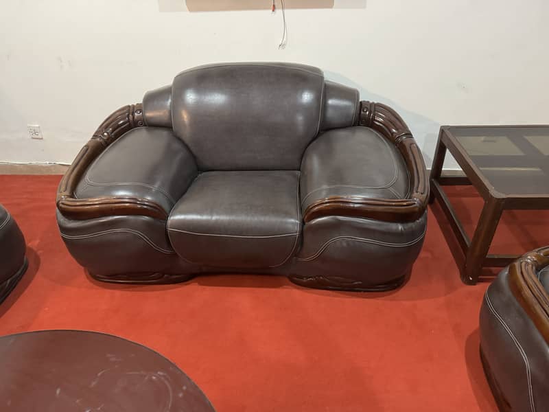 Royal 6 Seater Leather Sofa Set 7