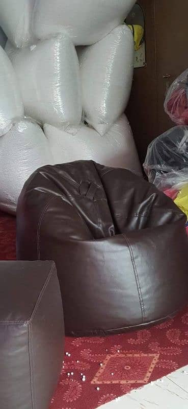 Puffy leatherite bean bag / Sofa cum bed bean bag 11