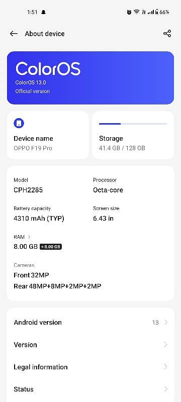 OPPO F 19 PRO 8/128 1