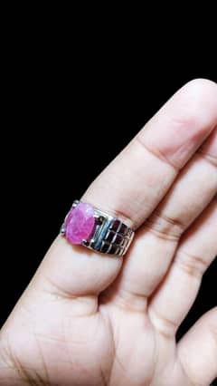 Afghanistan Ruby chandi 925 stamp ring