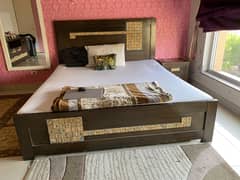 Used-Wooden Bed with Side tables-Dressing and Chester Cupboad Space 0