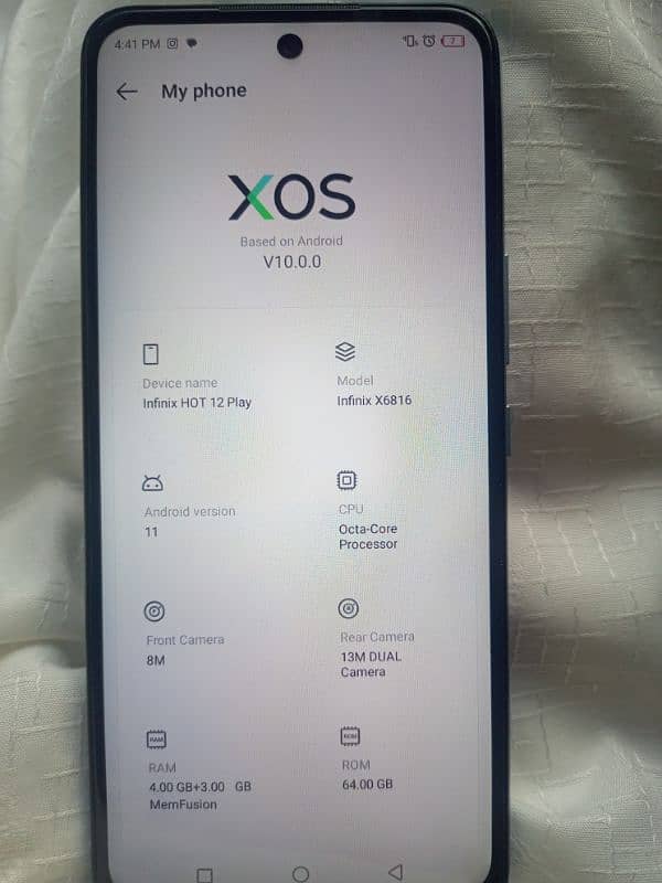Infinix Hot 12 Play {4+3gm Ram/ 64gb Memory} 1