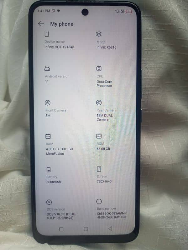Infinix Hot 12 Play {4+3gm Ram/ 64gb Memory} 2