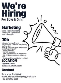 Hiring staff for marketing