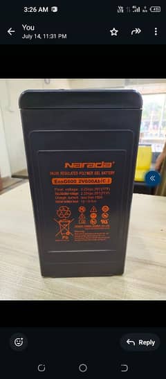 Narada 2v 800AH Rex 0304-999-111-8