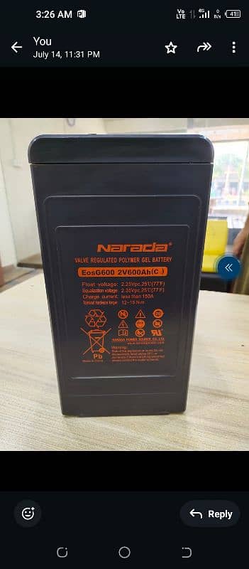 Narada 2v 800AH Rex 0304-999-111-8 3