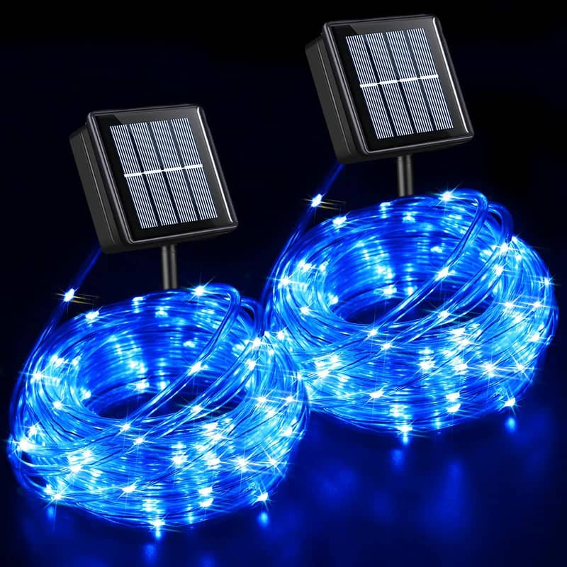 Purple,Blue Multi Color) Solar String Light Outdoor Waterproof 8 Mode 0