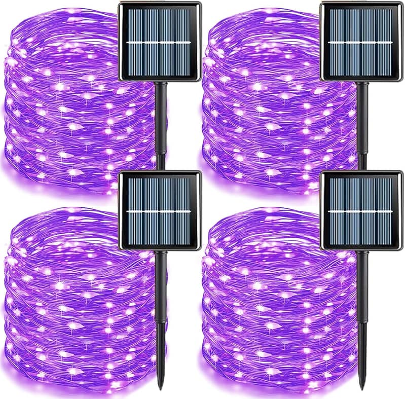 Purple,Blue Multi Color) Solar String Light Outdoor Waterproof 8 Mode 7