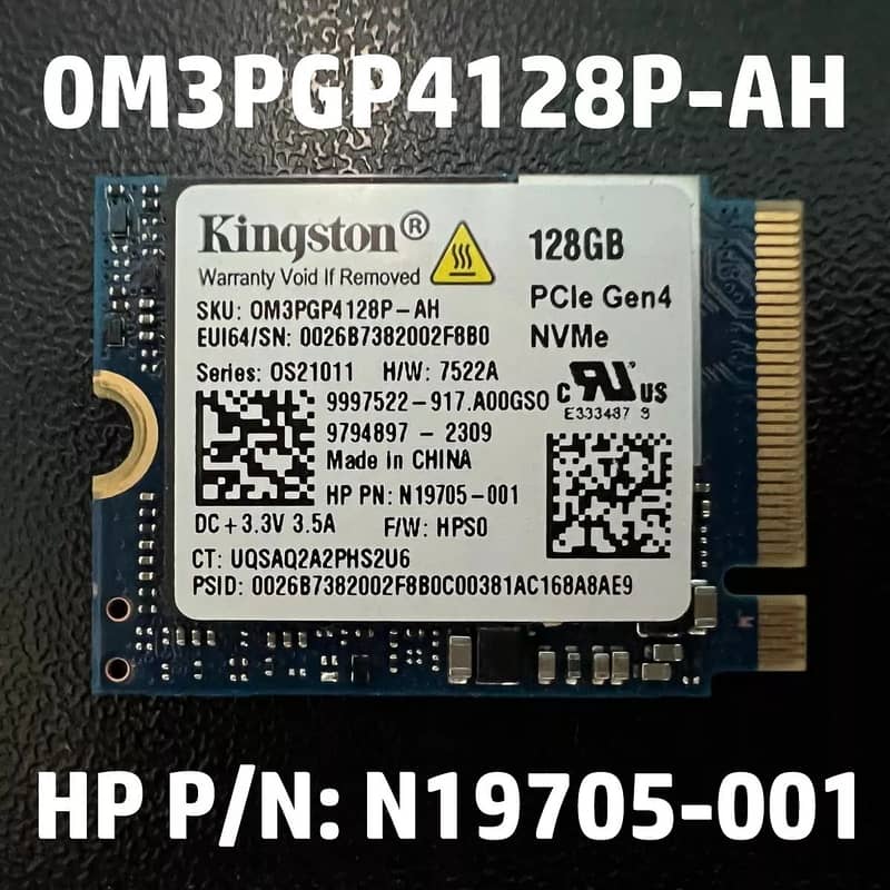 Kingston 128GB SSD Module, Gen4x4, Pcie 4.0 M2 2230 NVMe 0