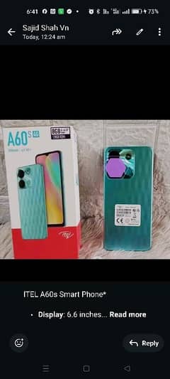 ITEL A60S 8GB RAM 128GB MEMORY COMPLETE BOX GREAT BATTERY GREAT LOOK